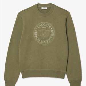 Lacoste Women's Embroidered Fleece Sweatshirt khaki green 38/6
